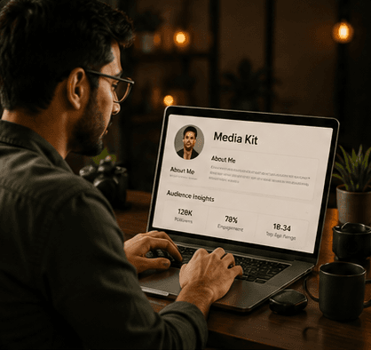 Apply with your media kit and audience insights